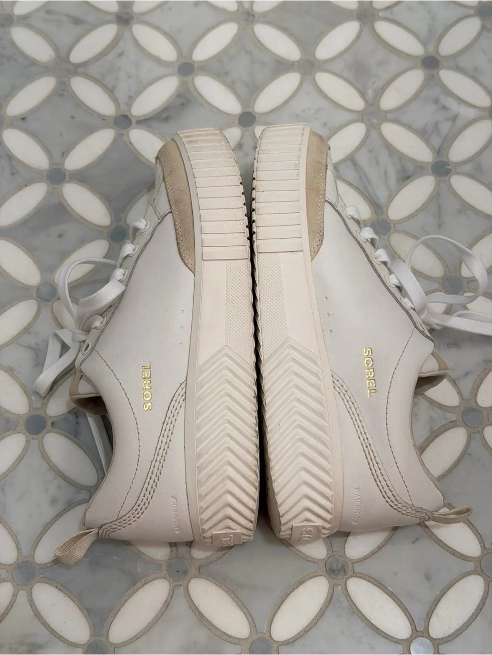Sorel White Ona Ave Low Waterproof Women's Sneaker Sea Salt Size 10 - Picture 3 of 12